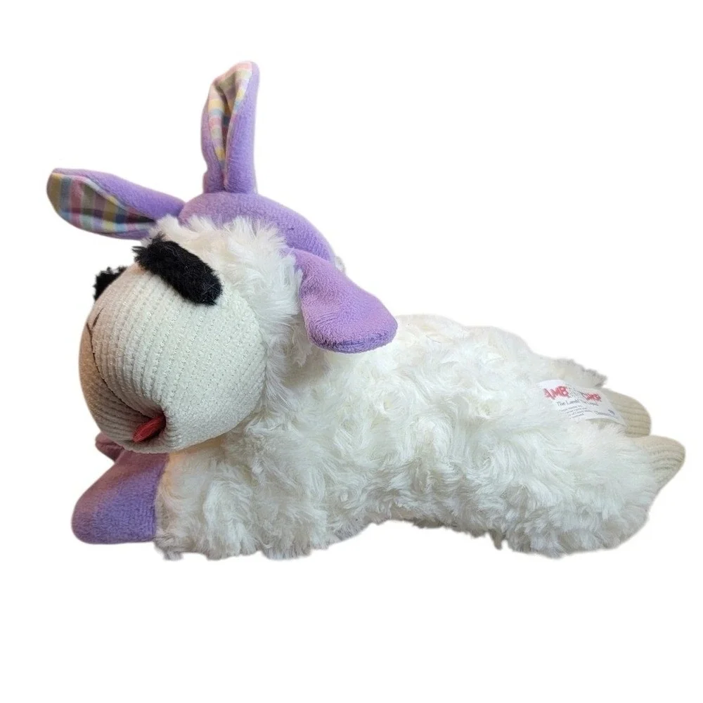 Multipet Lamb Chop Dog Toy Unisex‎ Small White New Easter Bunny Ears Squeaker